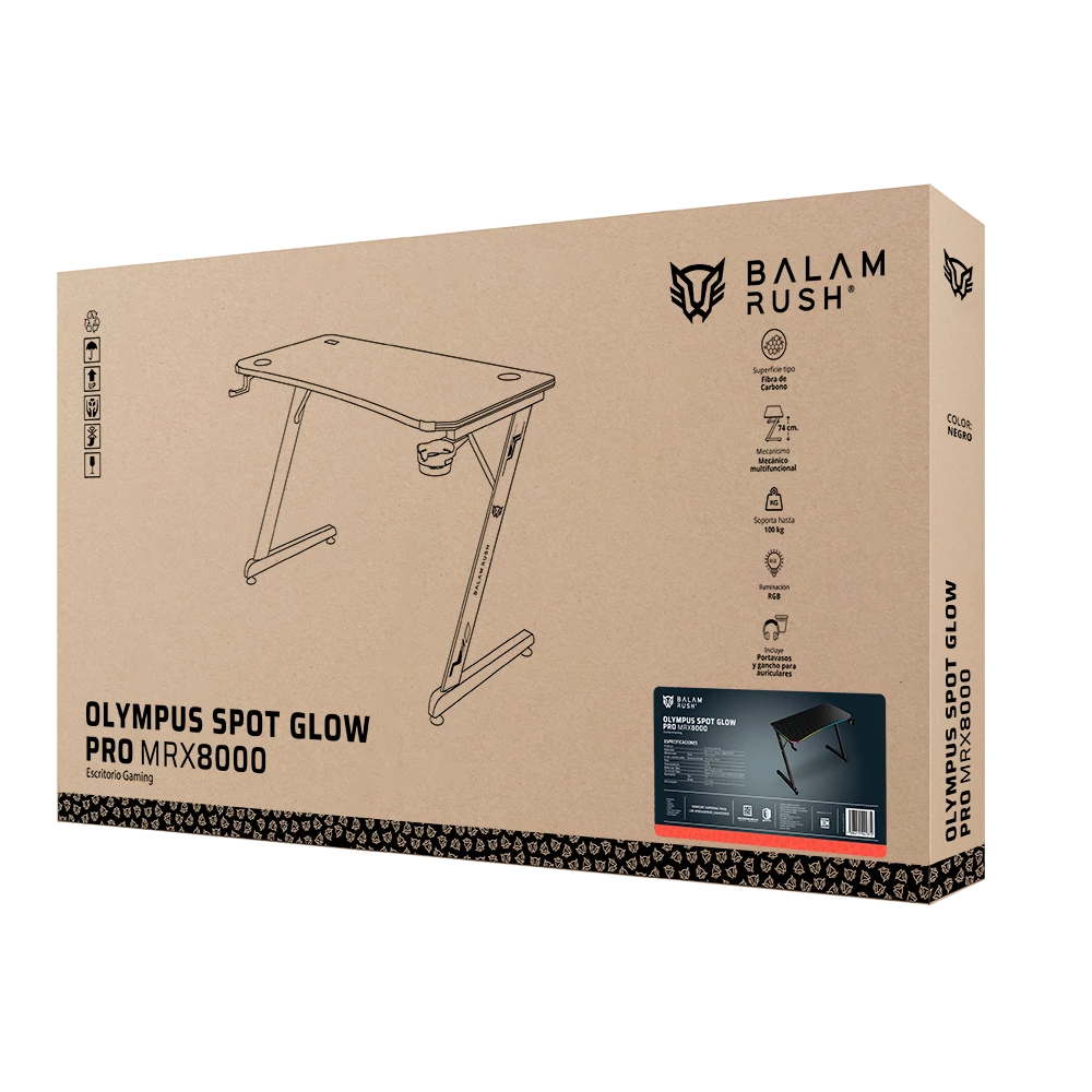Escritorio Ergonómico | Olympus Spot Glow Pro MRX8000 | Negro