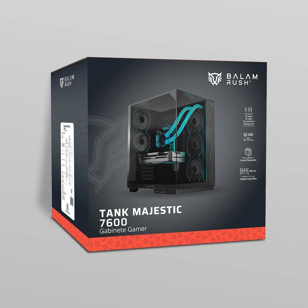 Gabinete Media Torre | Tank Majestic 7600 | Negro