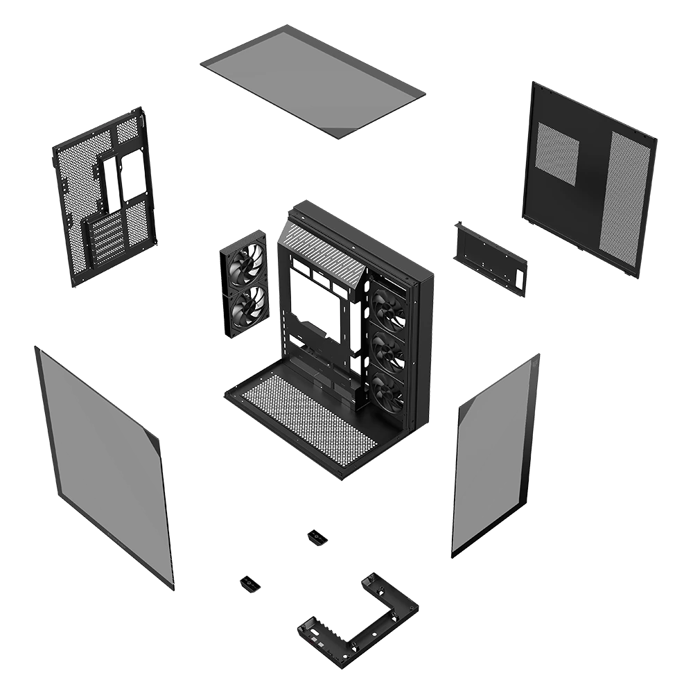 Gabinete Media Torre | Tank Majestic 7600 | Negro
