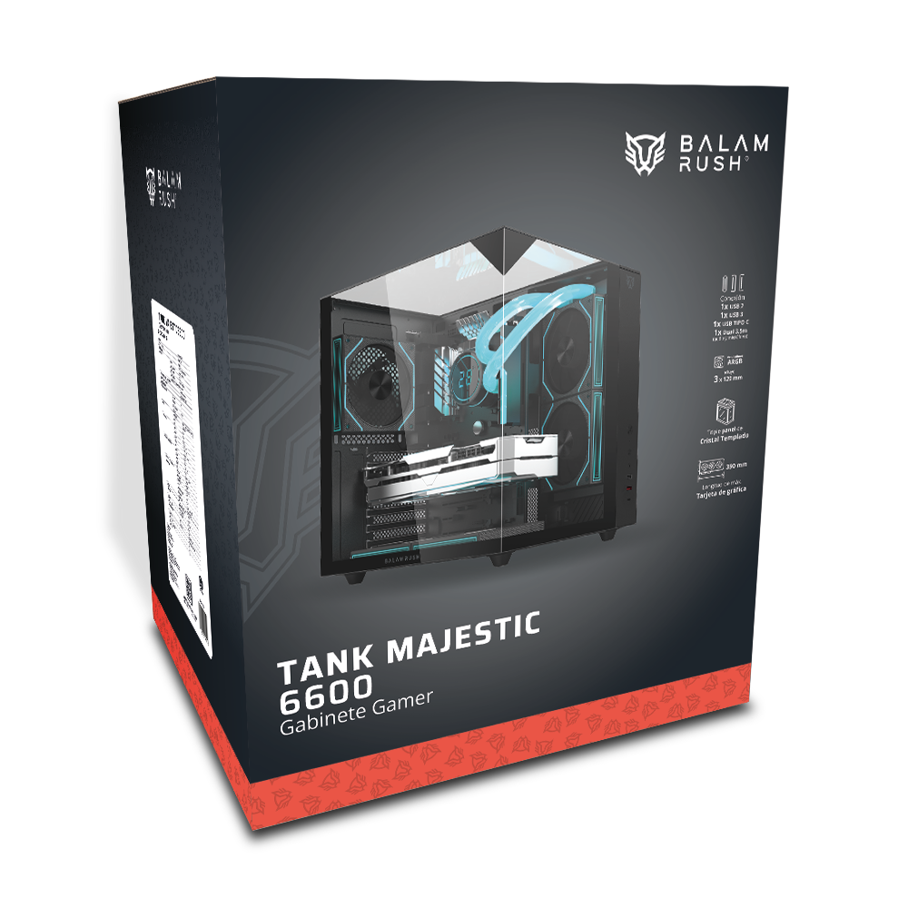 Gabinete  Media Torre | Tank Majestic 6600 | Negro