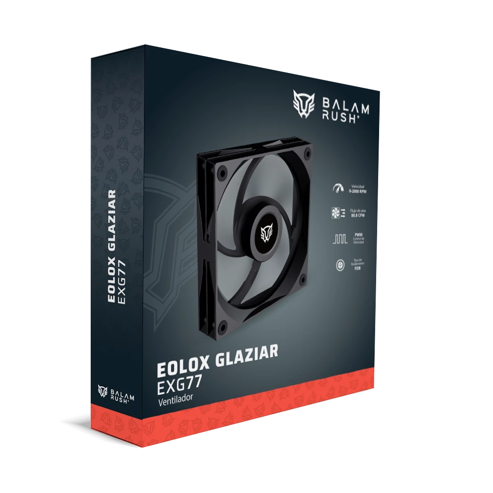 Ventilador Alto Rendimiento para PC | Eolox Glaziar EXG77 | Negro