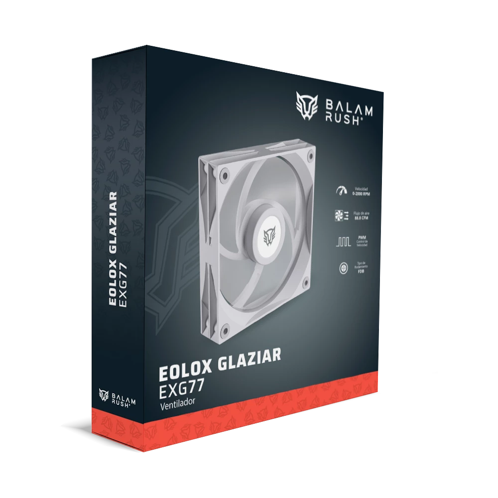 Ventilador Alto Rendimiento para PC | Eolox Glaziar EXG77 | Blanco