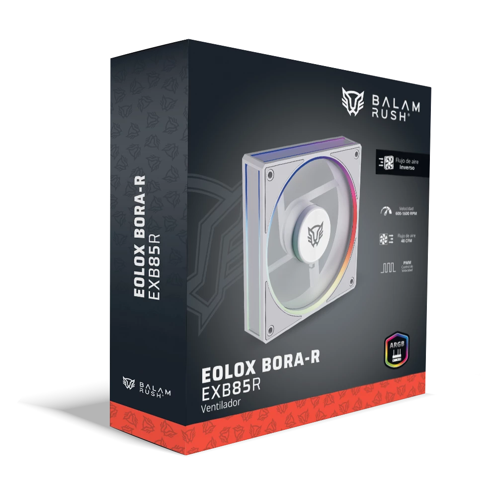 Ventilador con Aspas Inversas para PC | Eolox Bora-R EXB85R | Blanco