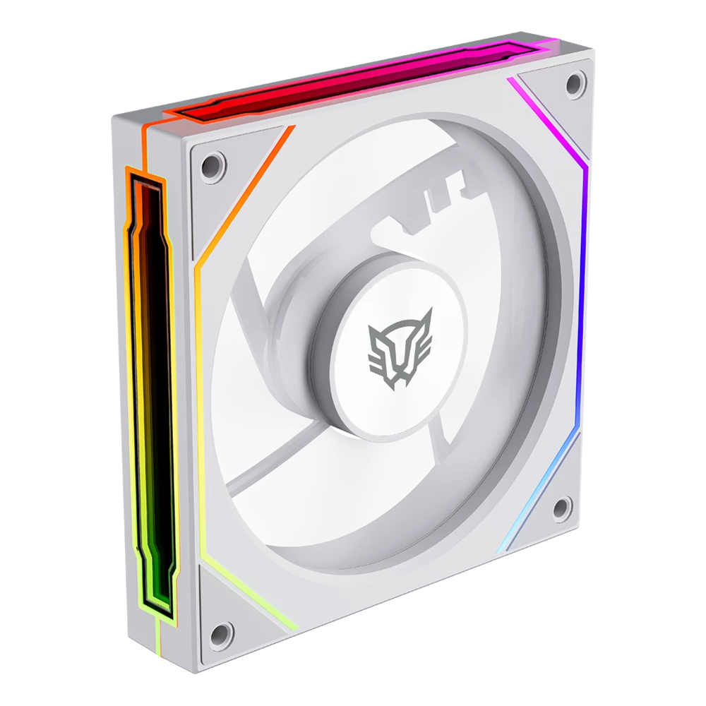 Ventilador para PC | Eolox Link EXL95 | Diseño Cuadrado | 120 mm | 600 - 1800 RPM | PWM 4 pin + Aurea RGB | Legend | Blanco