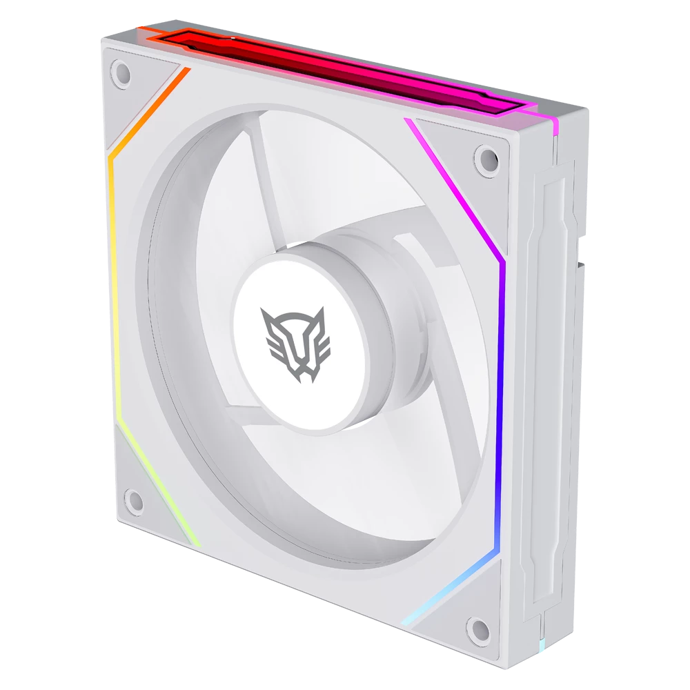 Ventilador para PC | Eolox Link EXL95 | Diseño Cuadrado | 120 mm | 600 - 1800 RPM | PWM 4 pin + Aurea RGB | Legend | Blanco