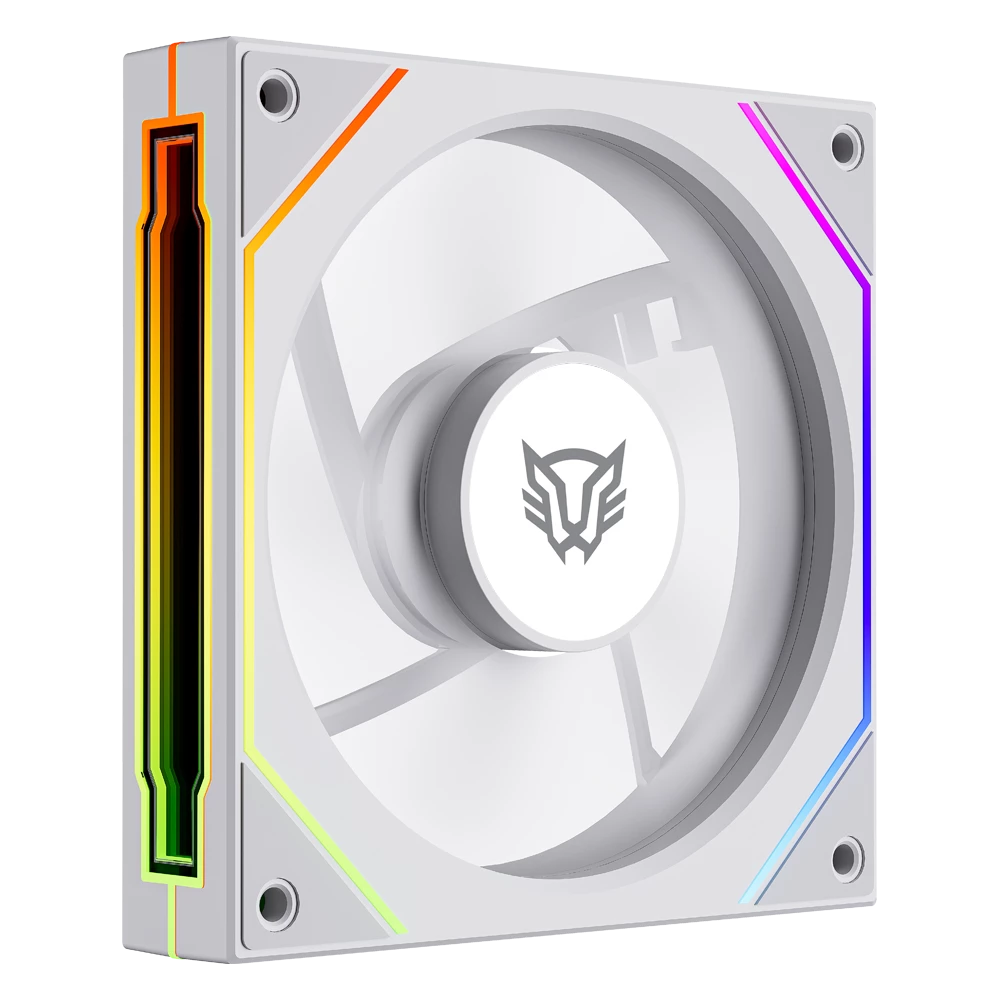 Ventilador para PC | Eolox Link EXL95 | Diseño Cuadrado | 120 mm | 600 - 1800 RPM | PWM 4 pin + Aurea RGB | Legend | Blanco