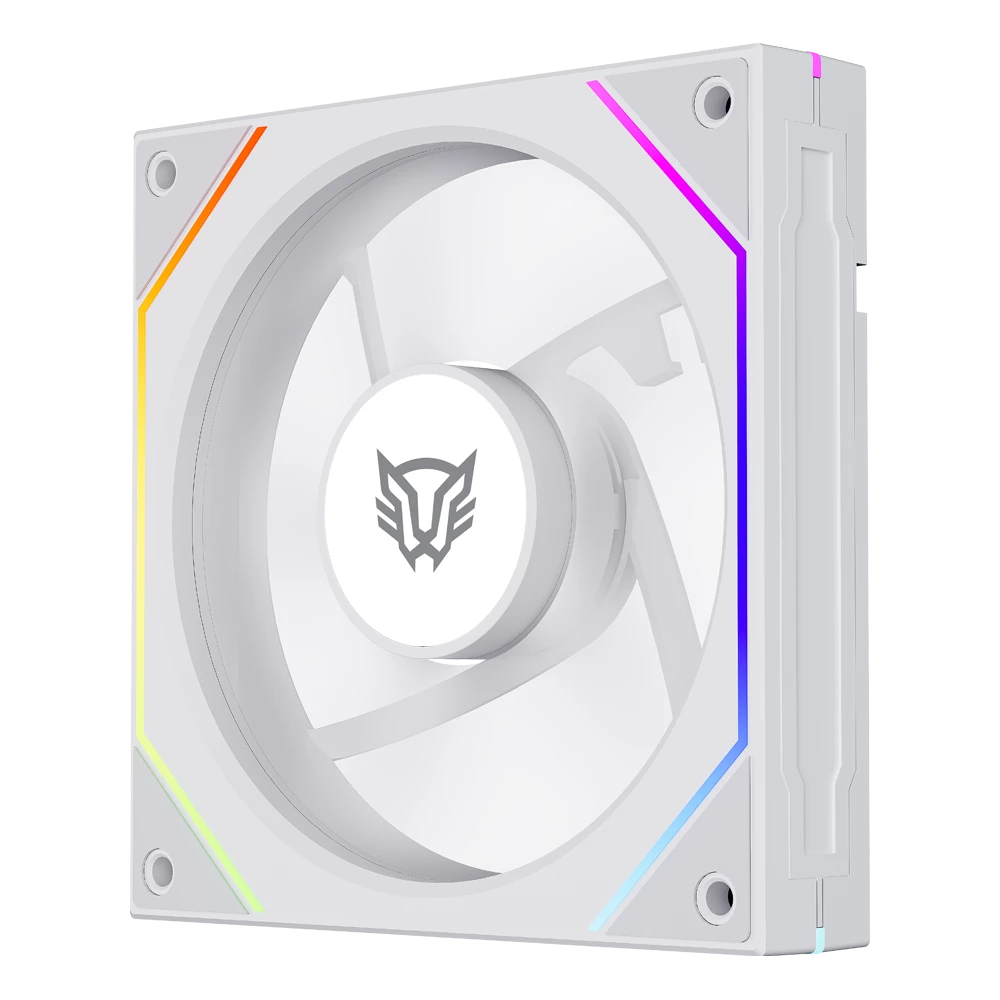 Ventilador para PC | Eolox Link EXL95 | Diseño Cuadrado | 120 mm | 600 - 1800 RPM | PWM 4 pin + Aurea RGB | Legend | Blanco