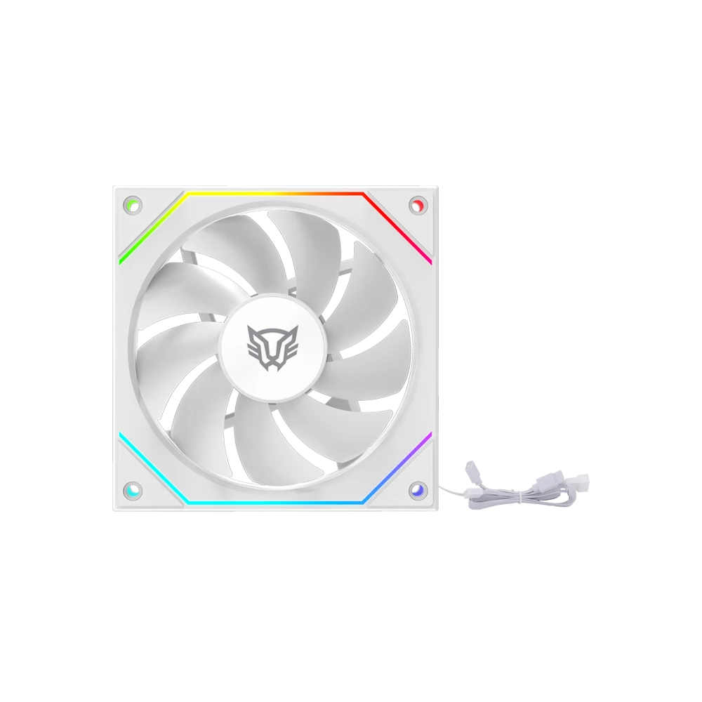 Ventilador para PC | Eolox Link EXL95 | Diseño Cuadrado | 120 mm | 600 - 1800 RPM | PWM 4 pin + Aurea RGB | Legend | Blanco