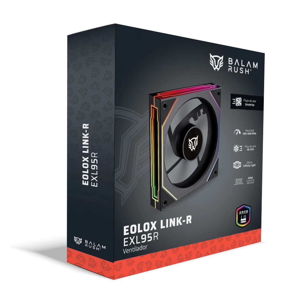 Ventilador con Aspas Inversas para PC | Eolox Link EXL95R | Negro