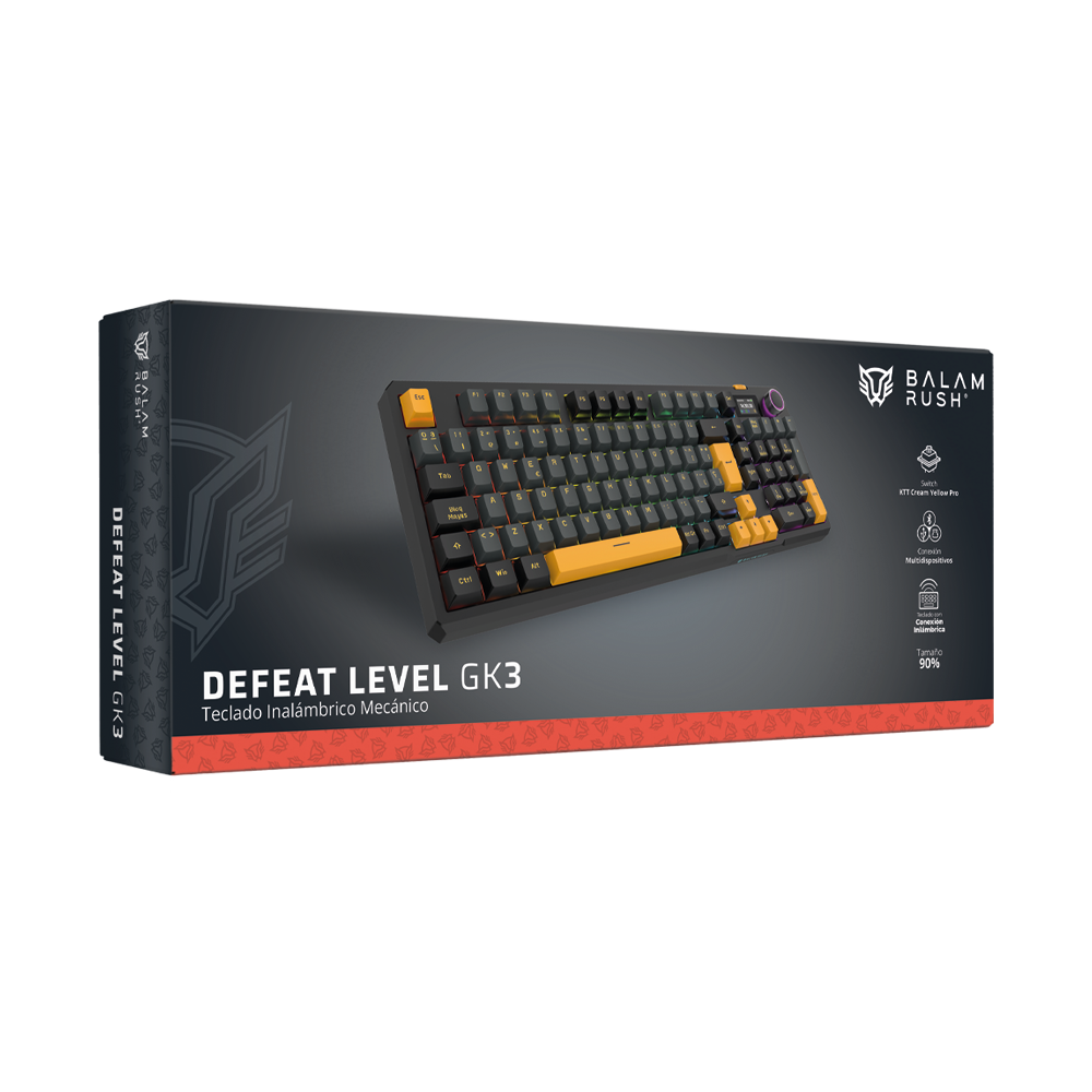 Teclado Mecánico Inalambrico | Defeat Level GK3 | Negro