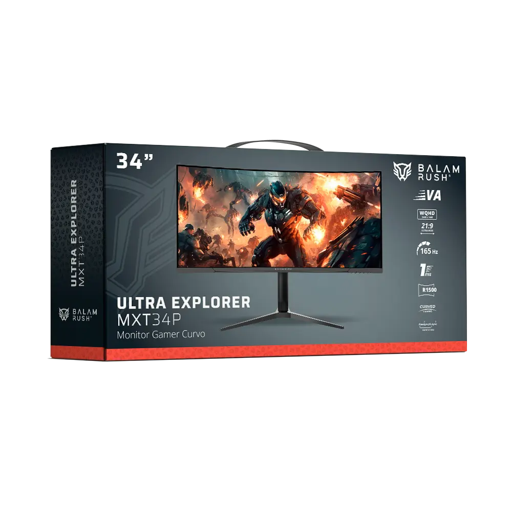 Monitor Gamer Curvo 34" VA | Extreme Earth MGM34P | Negro