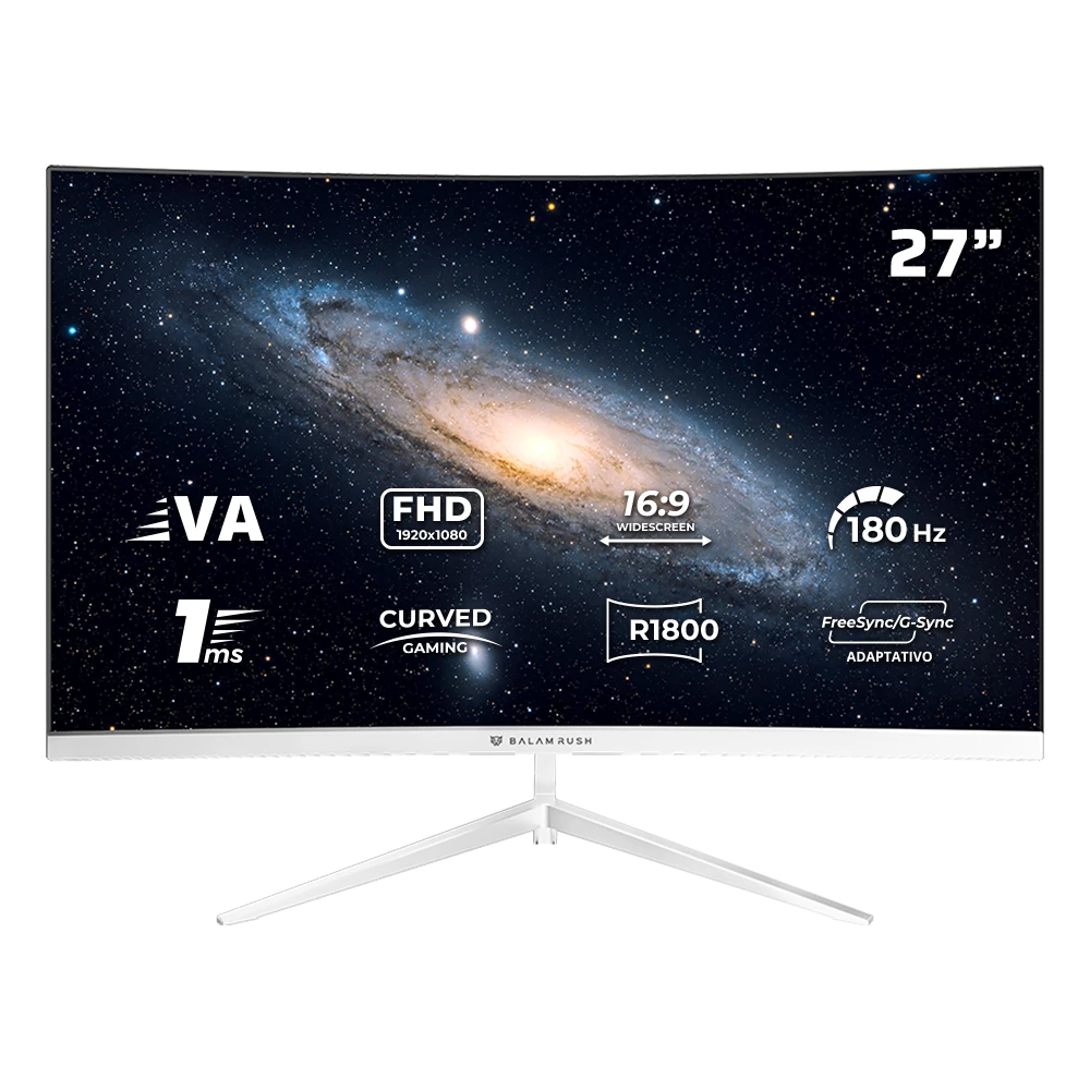 Monitor Gamer Curvo 27" VA | Andromeda MAG27Y | Blanco