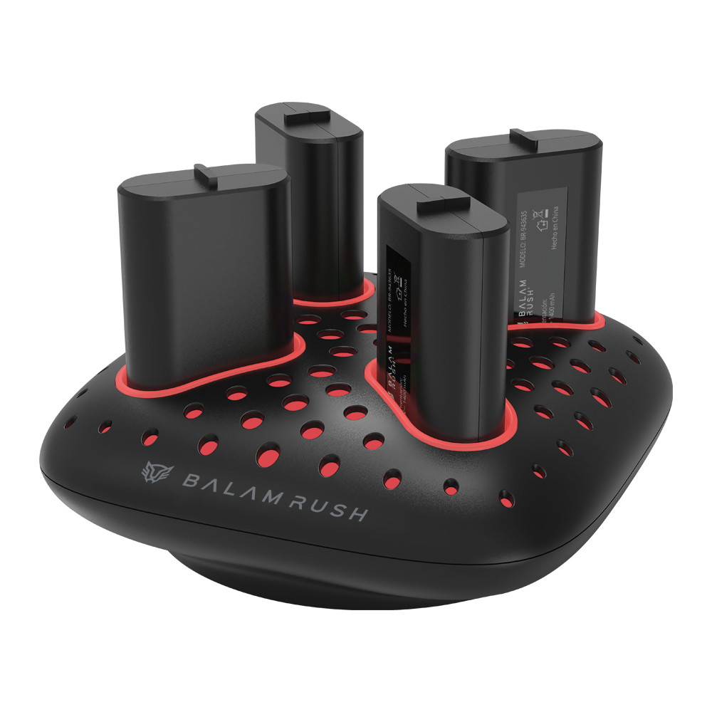 Base Cargadora con 4 baterias | ChargeCore Quad BC400 | Negro