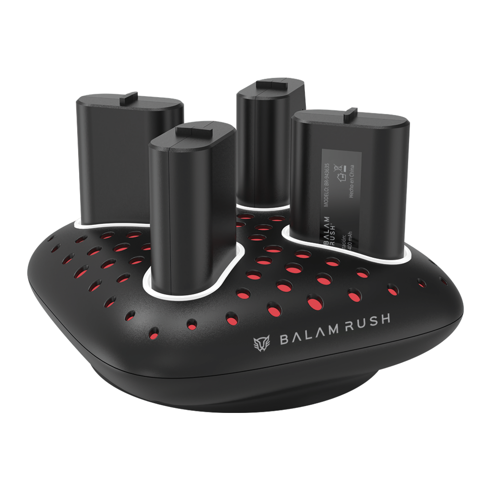 Base Cargadora con 4 baterias | ChargeCore Quad BC400 | Negro