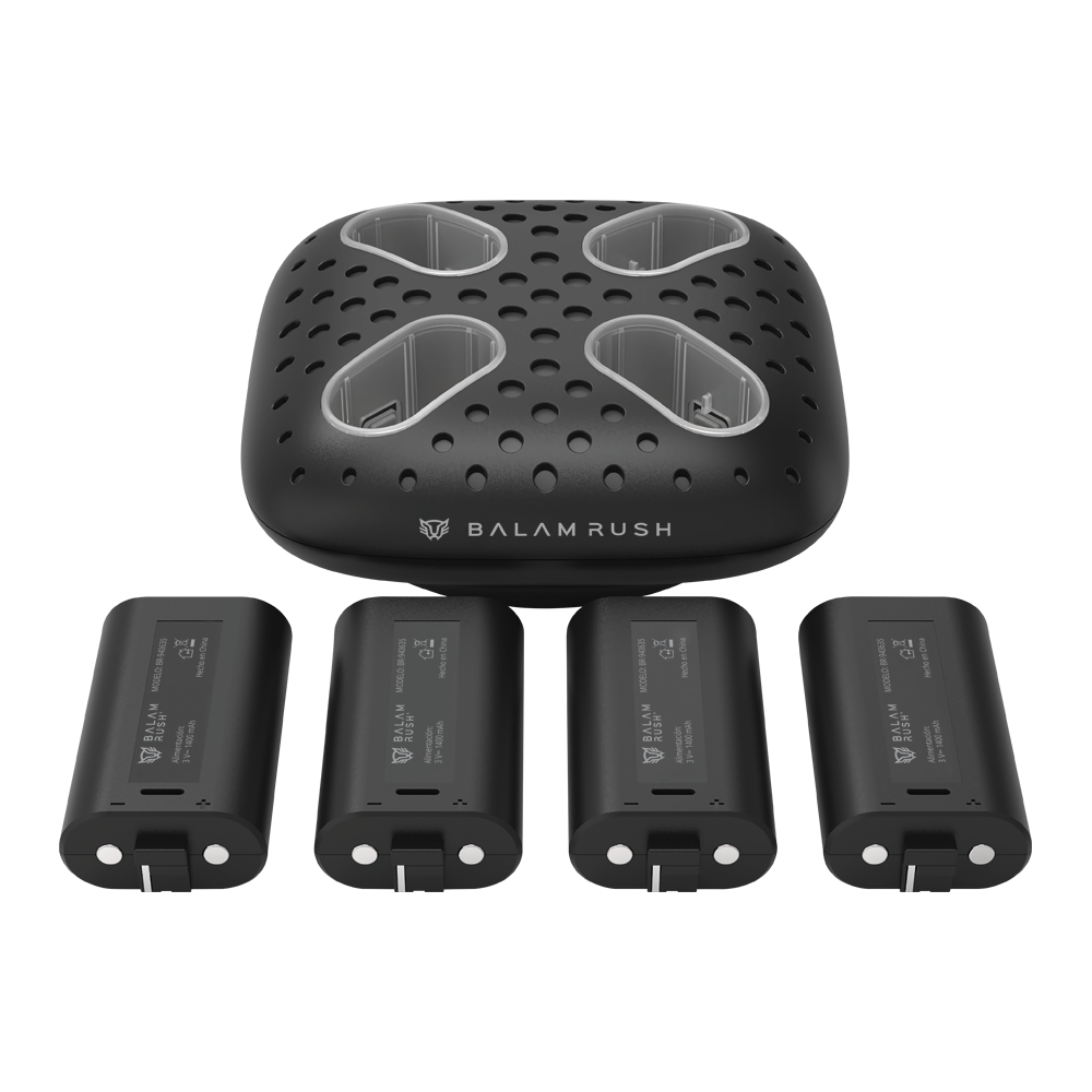 Base Cargadora con 4 baterias | ChargeCore Quad BC400 | Negro