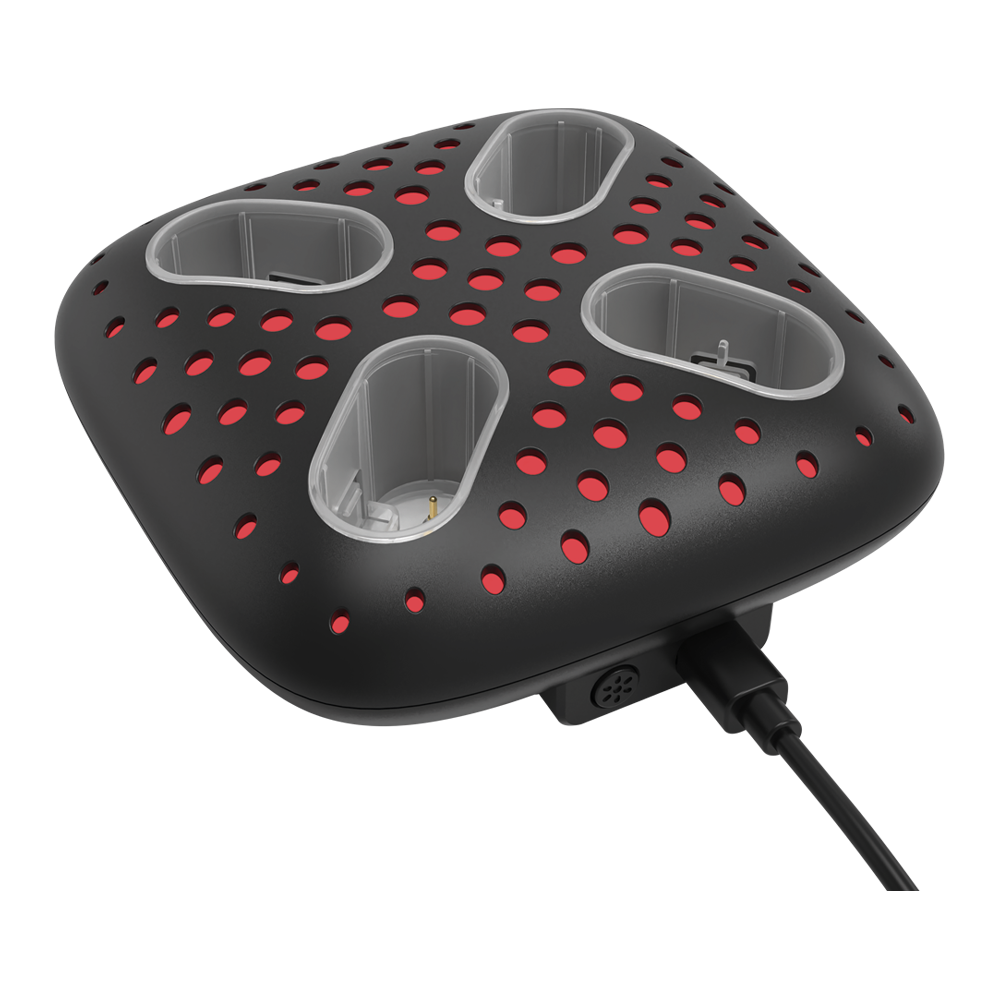 Base Cargadora con 4 baterias | ChargeCore Quad BC400 | Negro