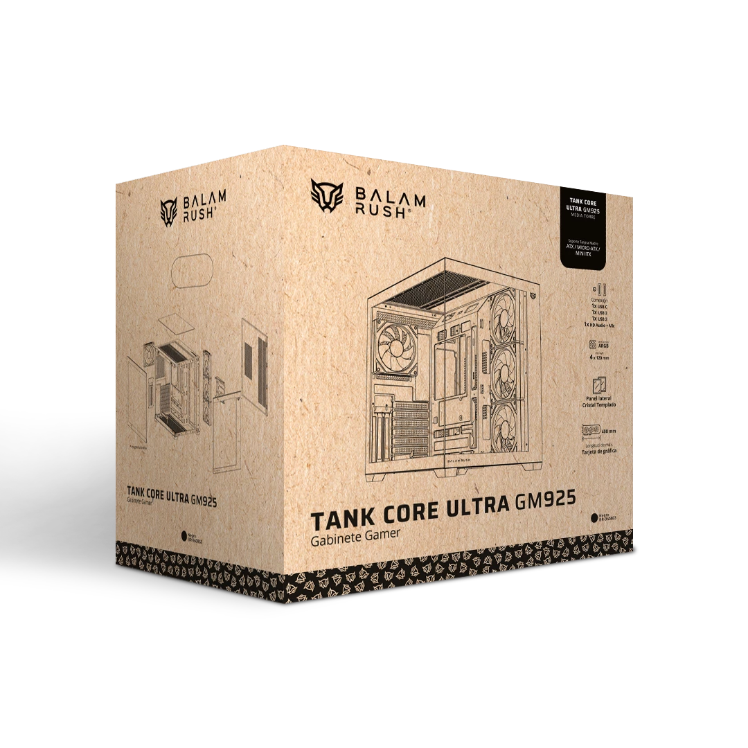 Gabinete Gamer Media Torre | Tank Core Ultra GM925 | Negro