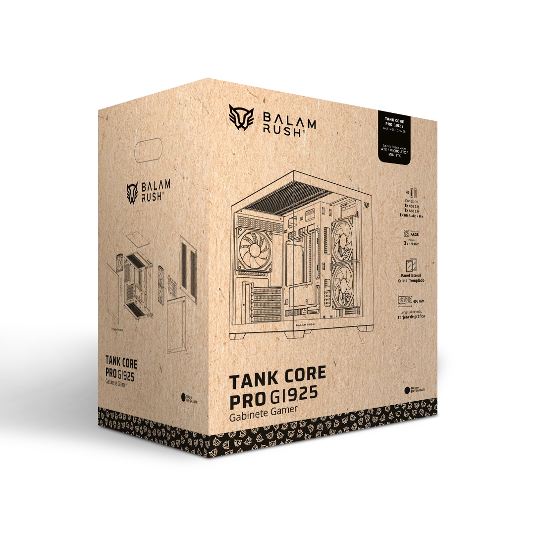 Gabinete Gamer Mini Torre | Tank Core Pro GI925 | Negro