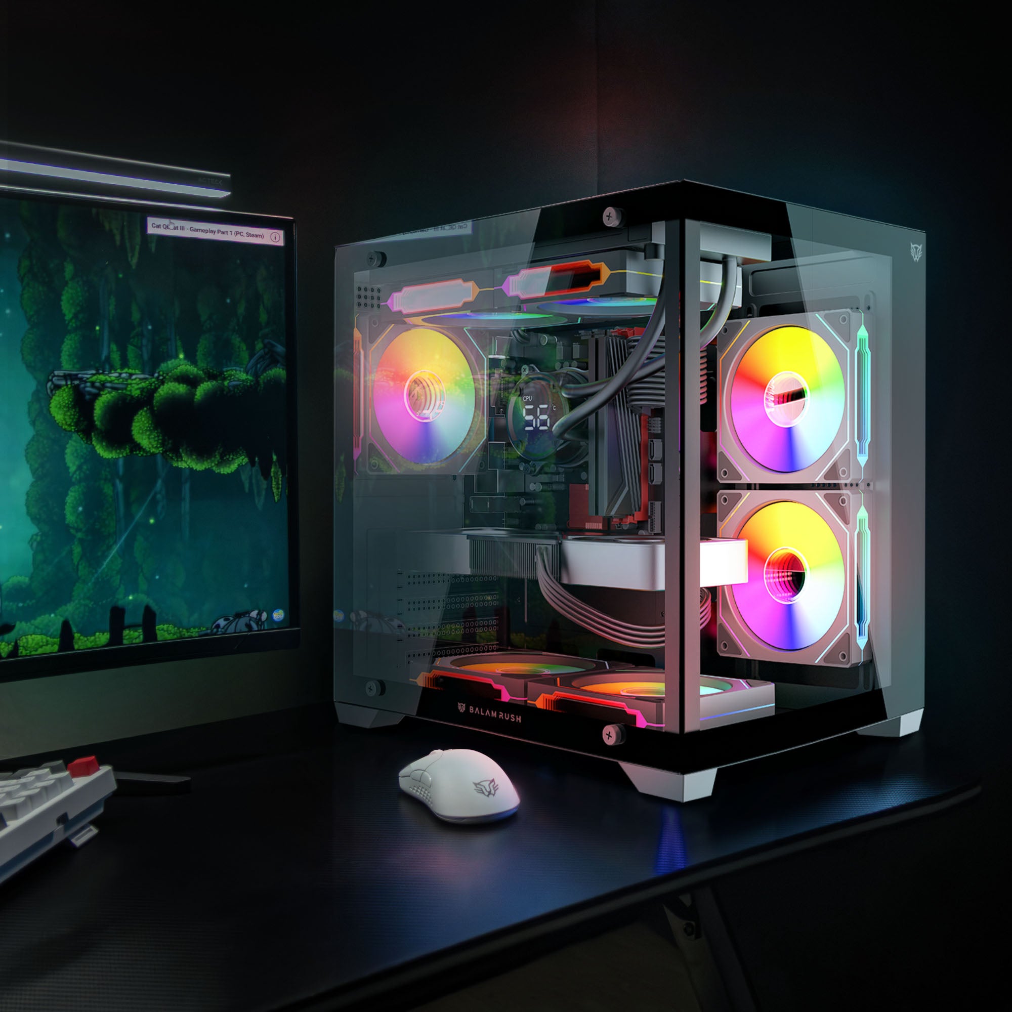 Gabinete Gamer Mini Torre | Tank Glow Max 3900 | Negro