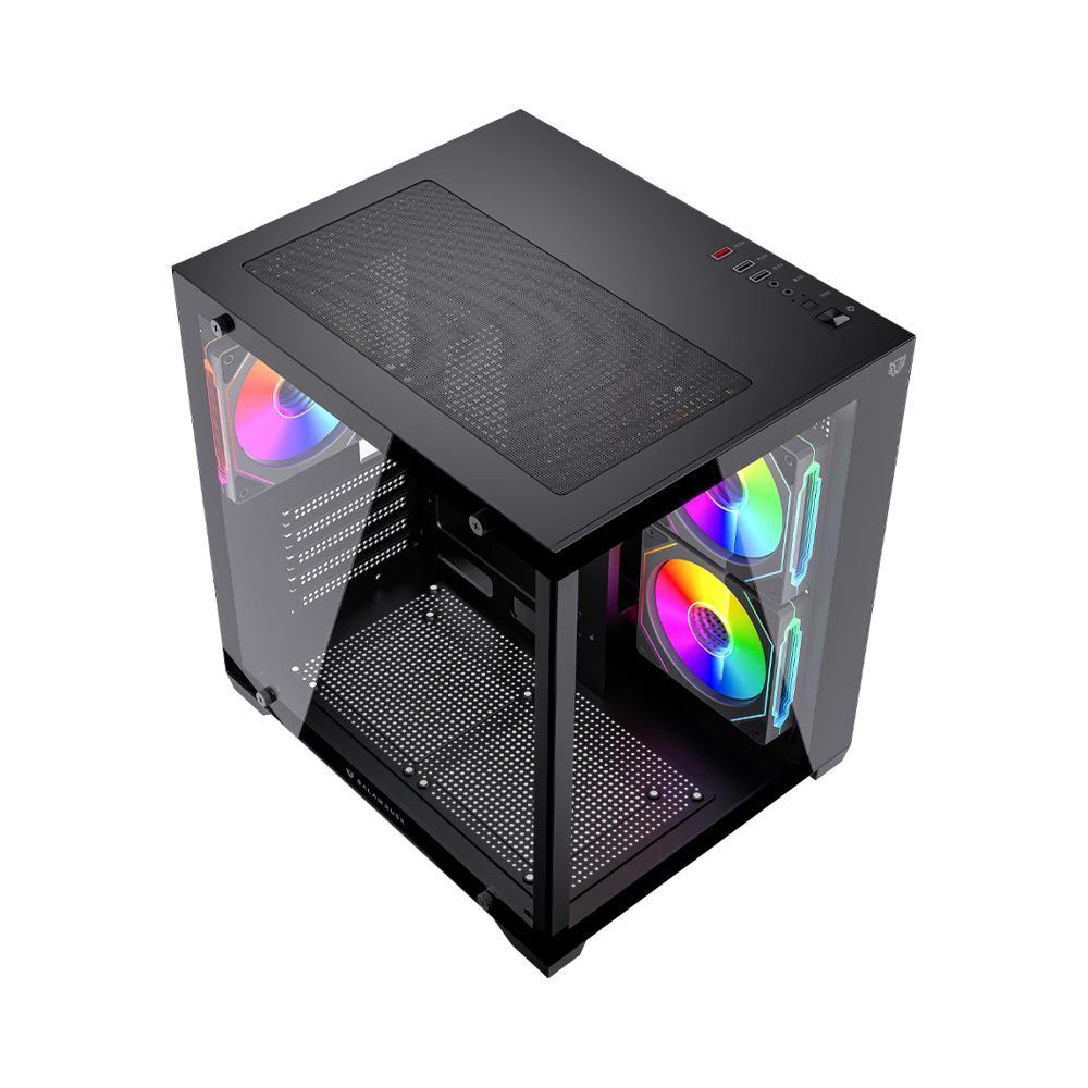 Gabinete Gamer Mini Torre | Tank Glow Max 3900 | Negro