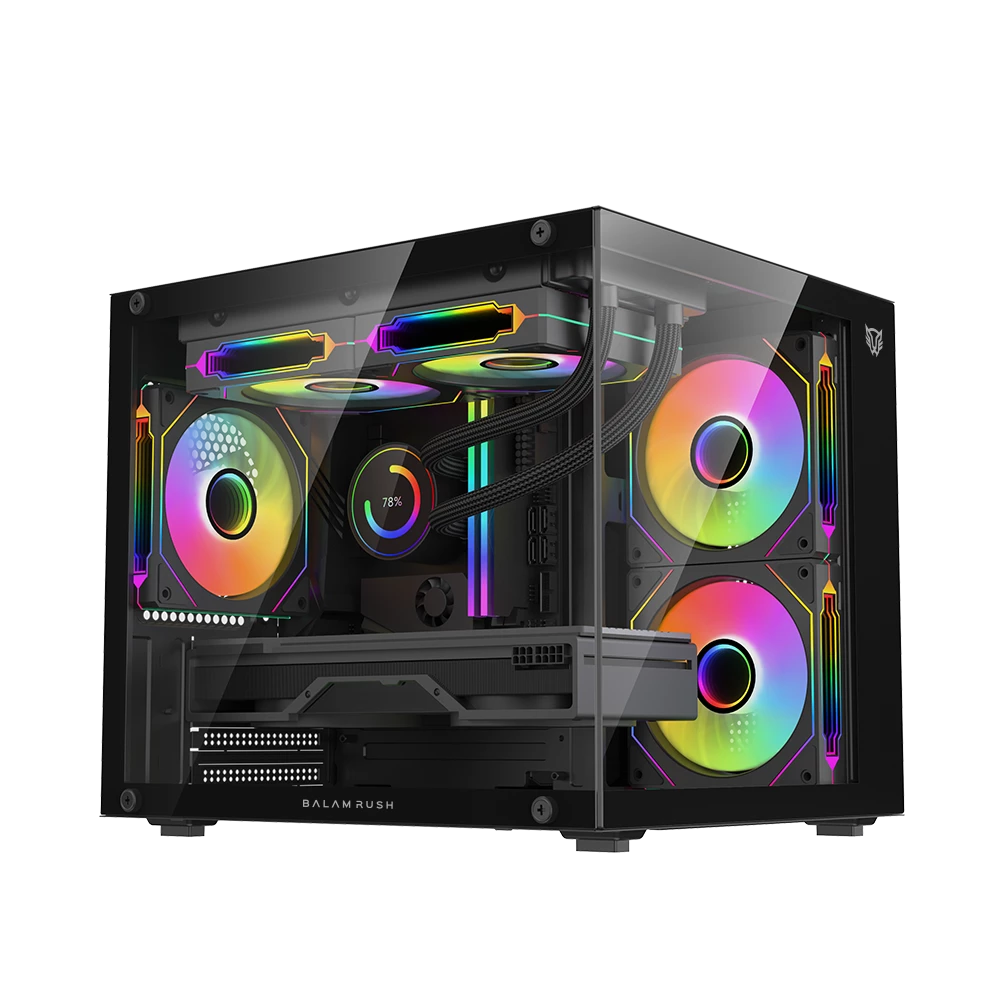 Gabinete Gamer Compact Mini Torre | Tank Glow Plus 3700 | Negro