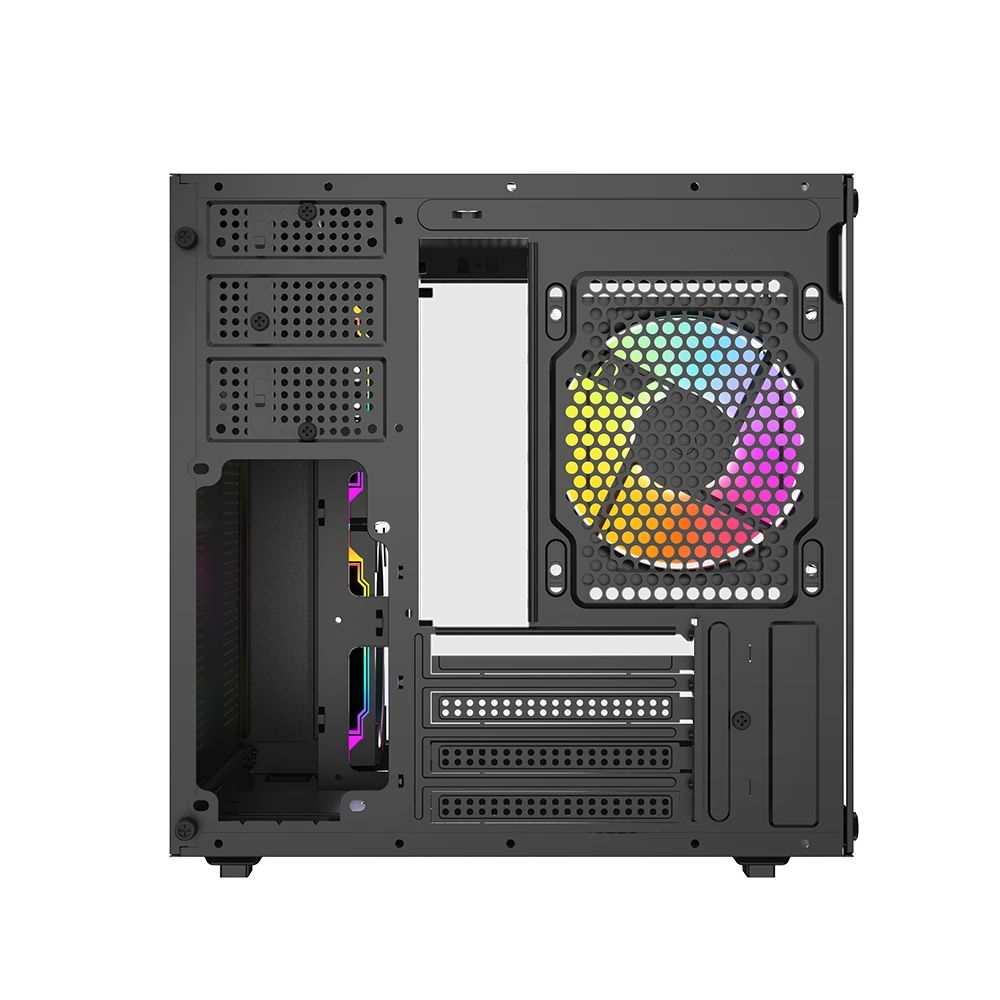 Gabinete Gamer Compact Mini Torre | Tank Glow Plus 3700 | Negro