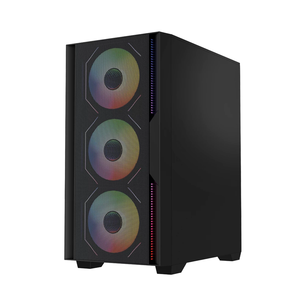 Gabinete Gamer Compact Mini Torre | Nitrox Edge Pro Aircool 4900C | Negro