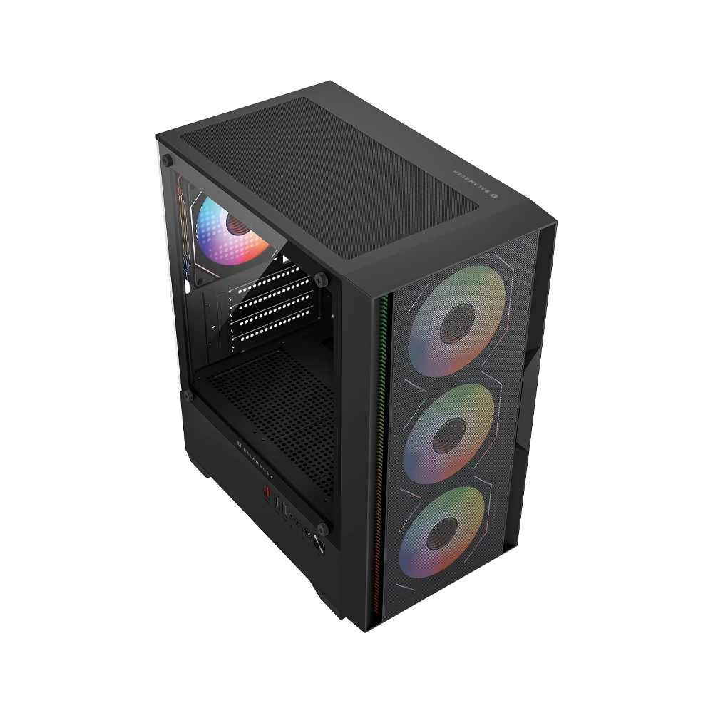 Gabinete Gamer Compact Mini Torre | Nitrox Edge Pro Aircool 4900C | Negro