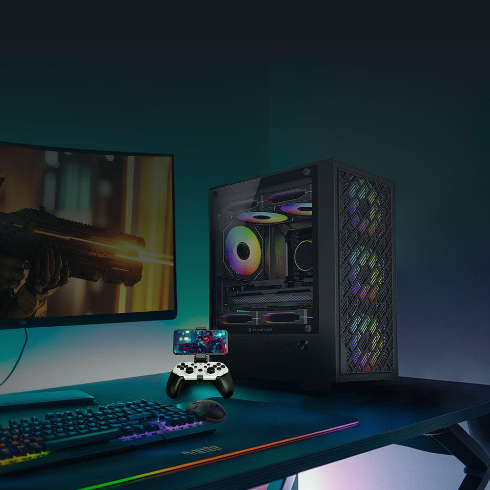 Gabinete Gamer Compact Mini Torre | Nitrox Edge Aircool 4700A | Negro