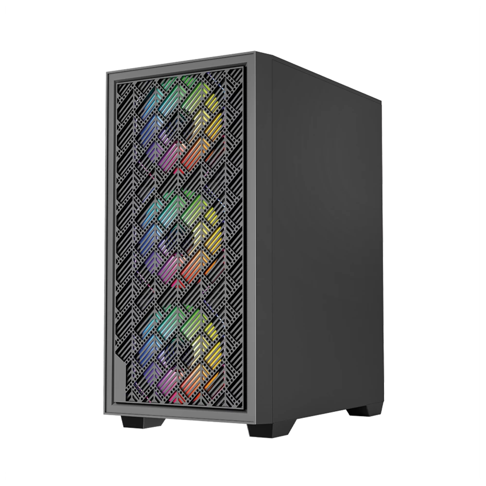 Gabinete Gamer Compact Mini Torre | Nitrox Edge Aircool 4700A | Negro