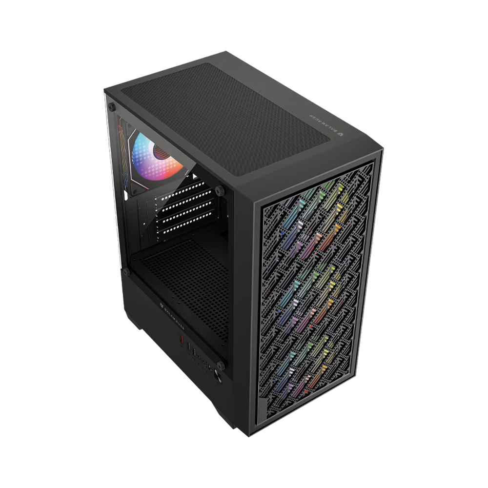 Gabinete Gamer Compact Mini Torre | Nitrox Edge Aircool 4700A | Negro