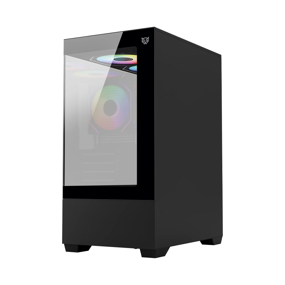 Gabinete Gamer Compact Mini Torre | Nitrox Glow Crystal 4700C | Negro