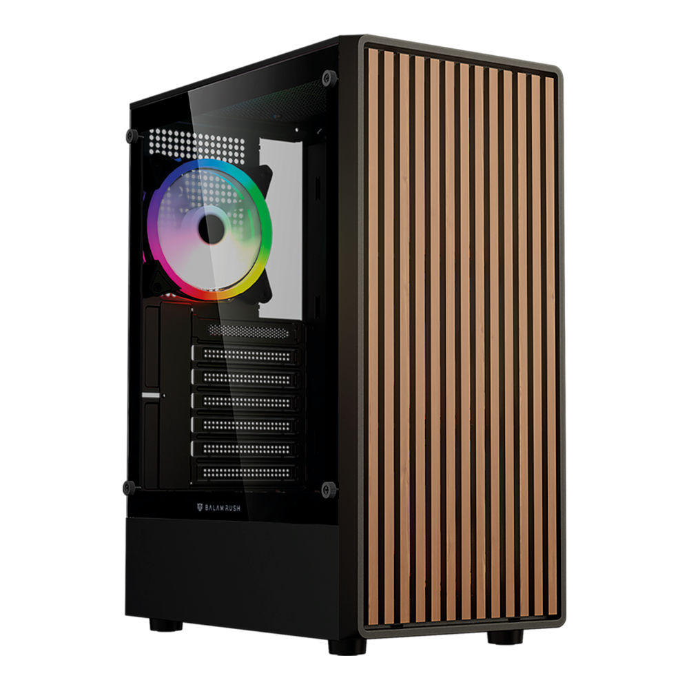 Gabinete Gamer Compact Media Torre | Dragonfly Wood GM580 | Negro