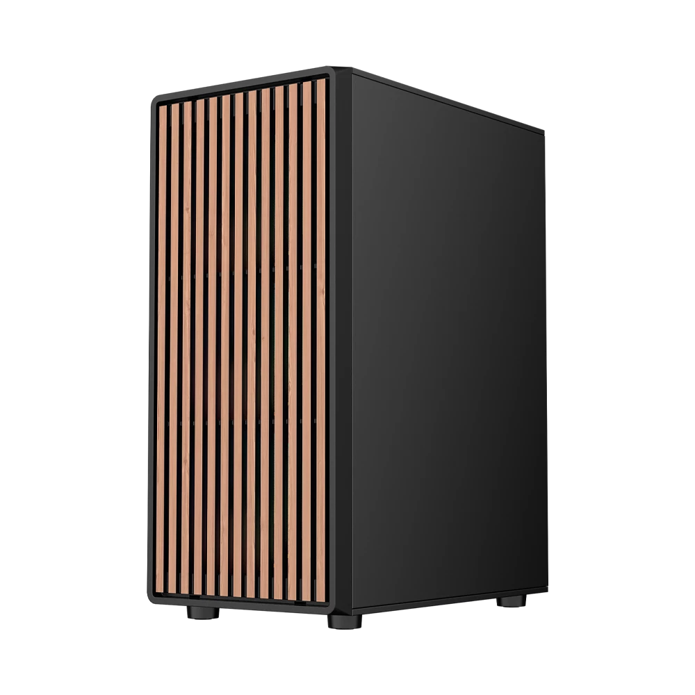 Gabinete Gamer Compact Media Torre | Dragonfly Wood GM580 | Negro