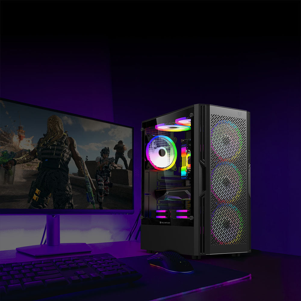 Gabinete Gamer Compact Media Torre | Dragonfly Ventra GM570| Negro