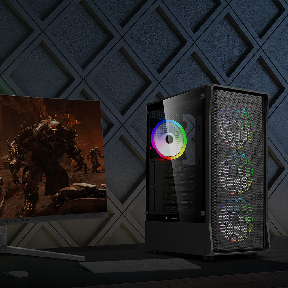 Gabinete Gamer Compact Media Torre | Dragonfly Hex GM560 | Negro