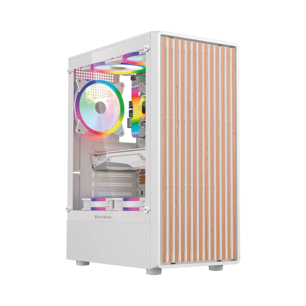 Gabinete Gamer Compact Media Torre | Dragonfly Wood GM580 | Blanco