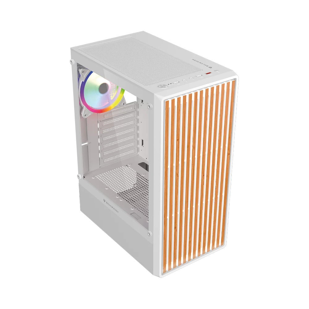 Gabinete Gamer Compact Media Torre | Dragonfly Wood GM580 | Blanco