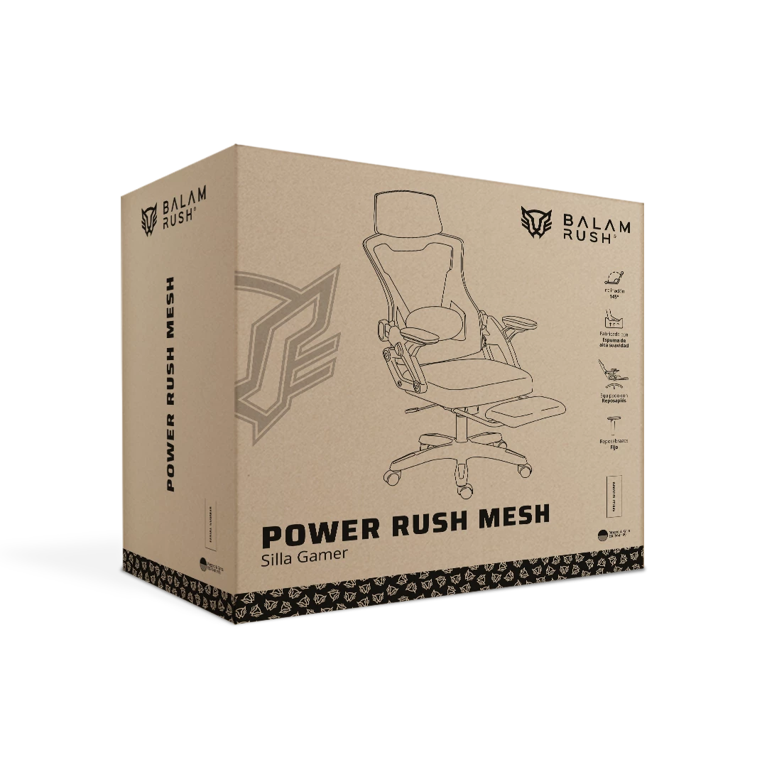 Silla Gamer Power Rush Mesh | Negro - Gris