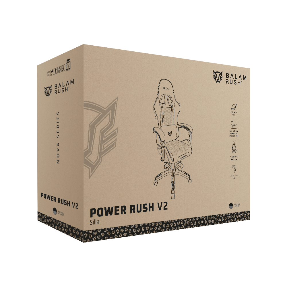 Silla Ergonómica para Gamer | Power Rush V2 | Negro-Rojo