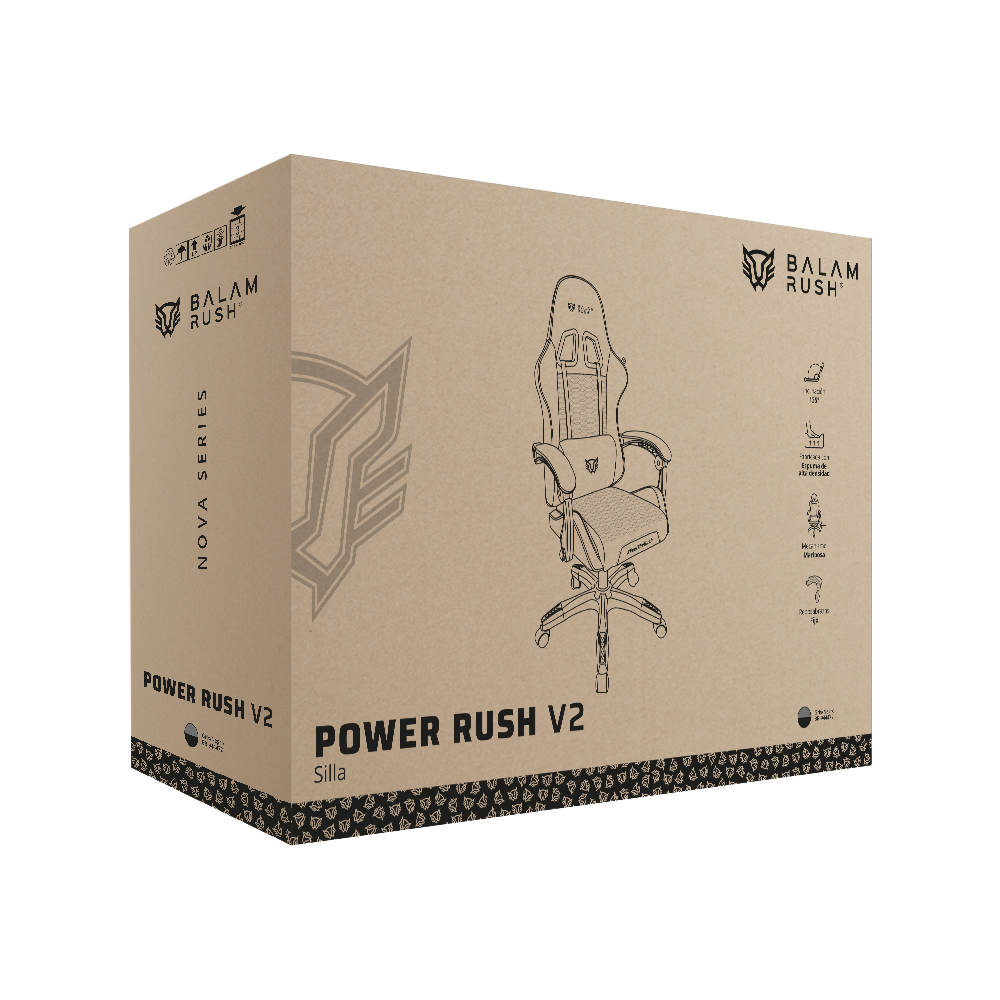 Silla Ergonómica para Gamer | Power Rush V2 | Gris-Negro