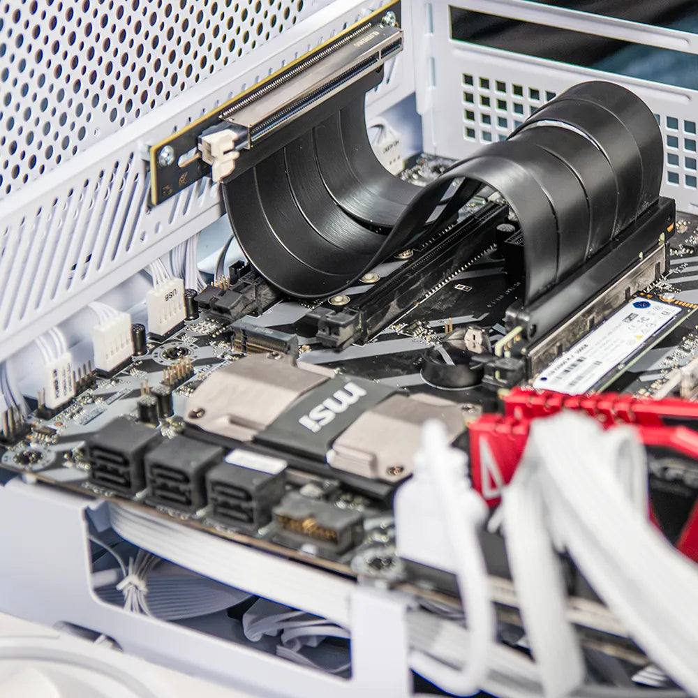Cable Riser PCI-E 4.0 Vertical Link VL40 25 cm | Ranura x16 | 64 GB | Macho 0°+Hembra 90° | Negro