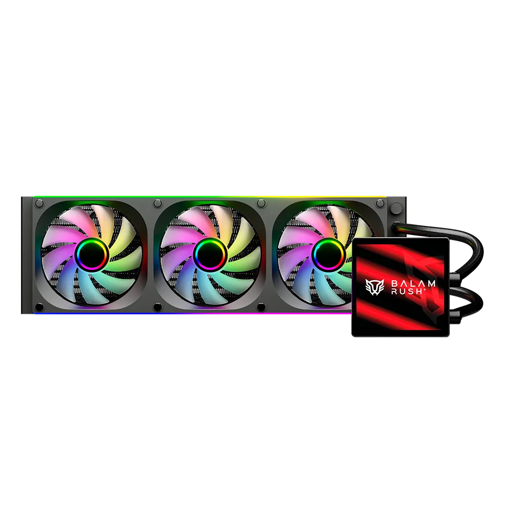 Enfriamiento Líquido 360 | Cryo Vision CV36 | TDP 300W | Pantalla LCD 4" | Bomba 2750 RPM | Triple Ventilador Marco único PWM+ARGB | Negro