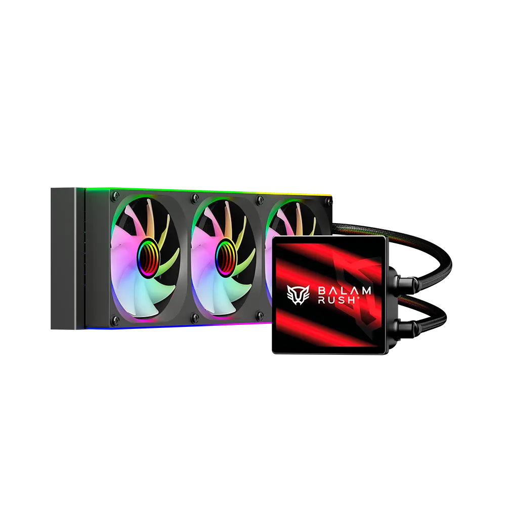 Enfriamiento Líquido 360 | Cryo Vision CV36 | TDP 300W | Pantalla LCD 4" | Bomba 2750 RPM | Triple Ventilador Marco único PWM+ARGB | Negro