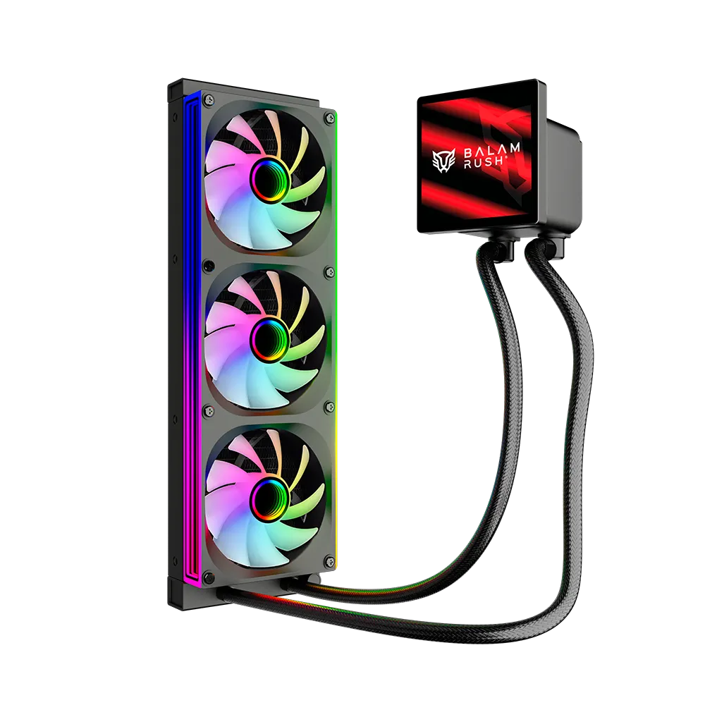 Enfriamiento Líquido 360 | Cryo Vision CV36 | TDP 300W | Pantalla LCD 4" | Bomba 2750 RPM | Triple Ventilador Marco único PWM+ARGB | Negro