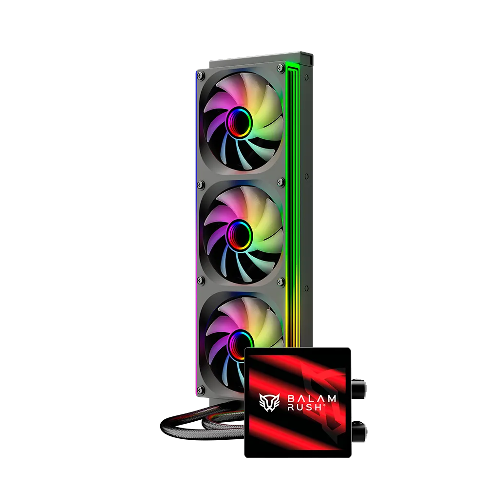 Enfriamiento Líquido 360 | Cryo Vision CV36 | TDP 300W | Pantalla LCD 4" | Bomba 2750 RPM | Triple Ventilador Marco único PWM+ARGB | Negro