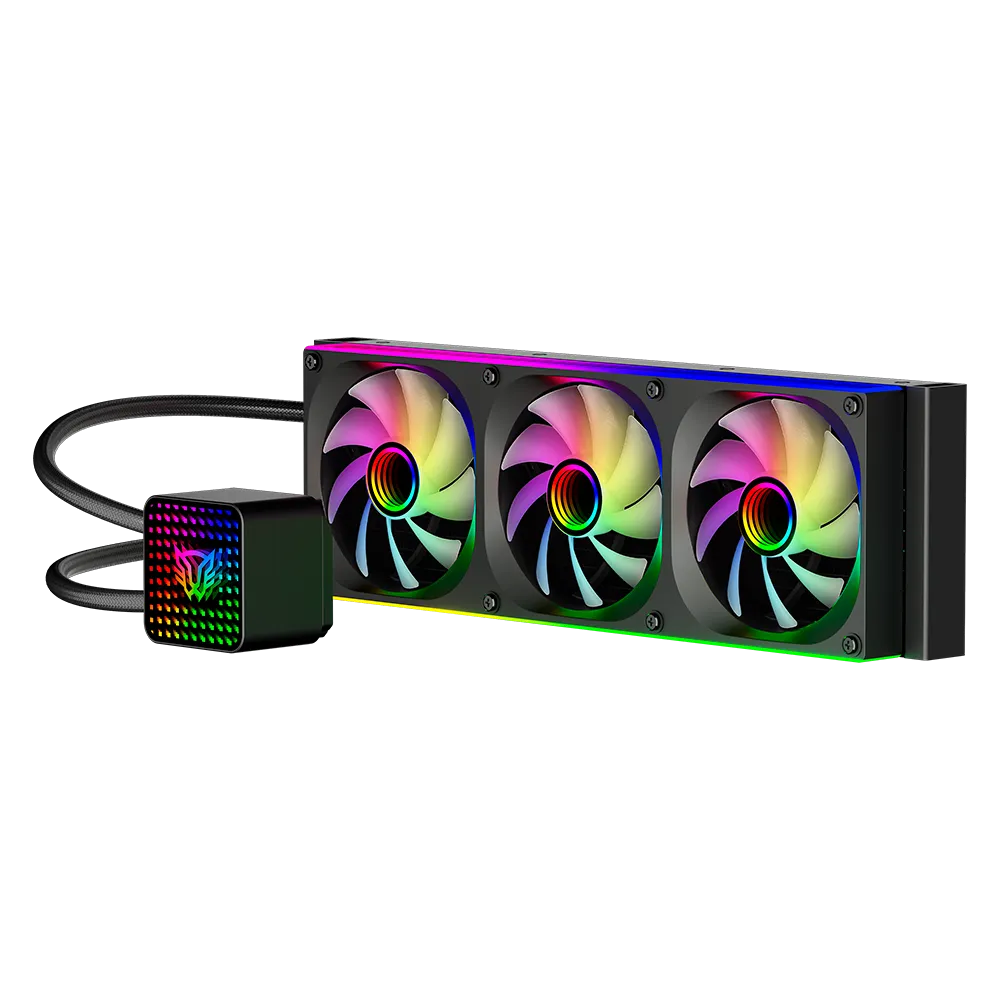 Enfriamiento Líquido 360 | Cryo Vision CV36 | TDP 300W | Pantalla LCD 4" | Bomba 2750 RPM | Triple Ventilador Marco único PWM+ARGB | Negro
