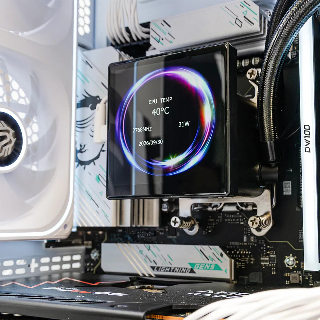 Enfriamiento Líquido 360 | Cryo Vision CV36 | TDP 300W | Pantalla LCD 4" | Bomba 2750 RPM | Triple Ventilador Marco único PWM+ARGB | Negro