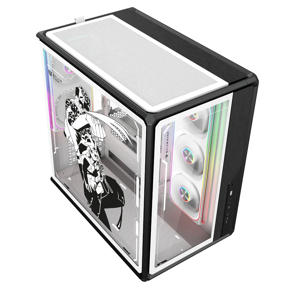 Gabinete Gamer Media Torre OLTUUN IX999 | Max ATX | Black&White