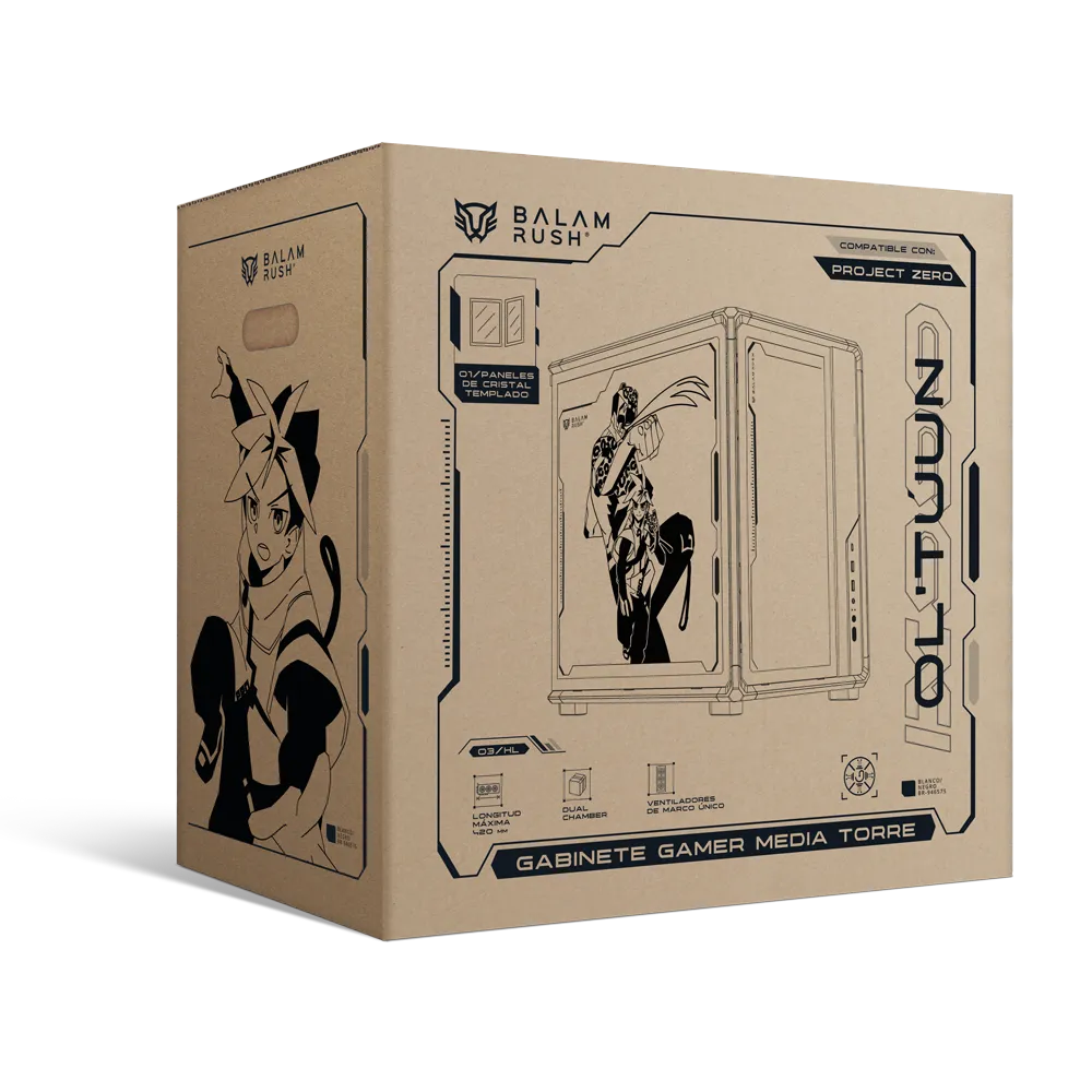 Gabinete Gamer Media Torre OLTUUN IX999 | Max ATX | Black&White